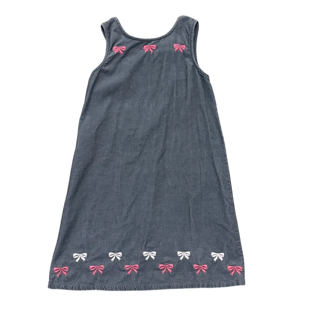 Gymboree Girls gray Corduroy Dress with Bows & Back Bow Detail Size‎ 10
